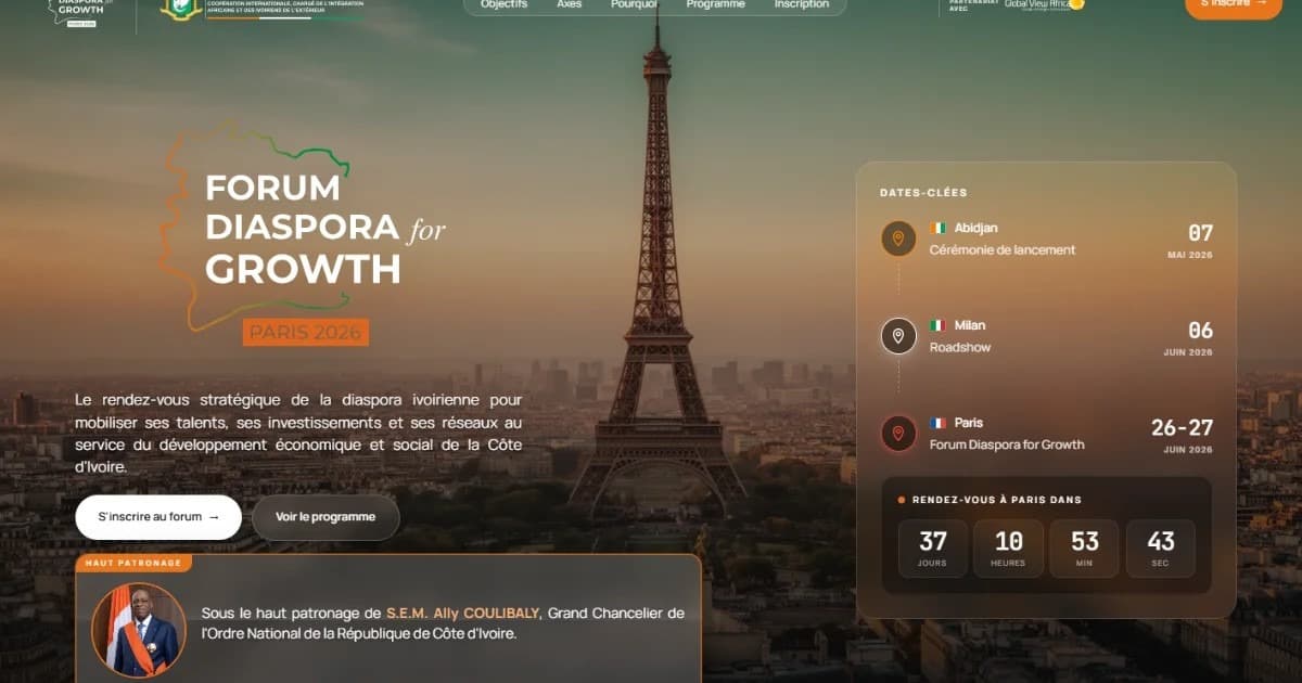 Illustration — Côte d'Ivoire : jour 1 du Forum Diaspora for Growth à Paris, Mamadou Touré déploie 522 opportunités d'emploi et de financement pour les Ivoiriens de l'extérieur